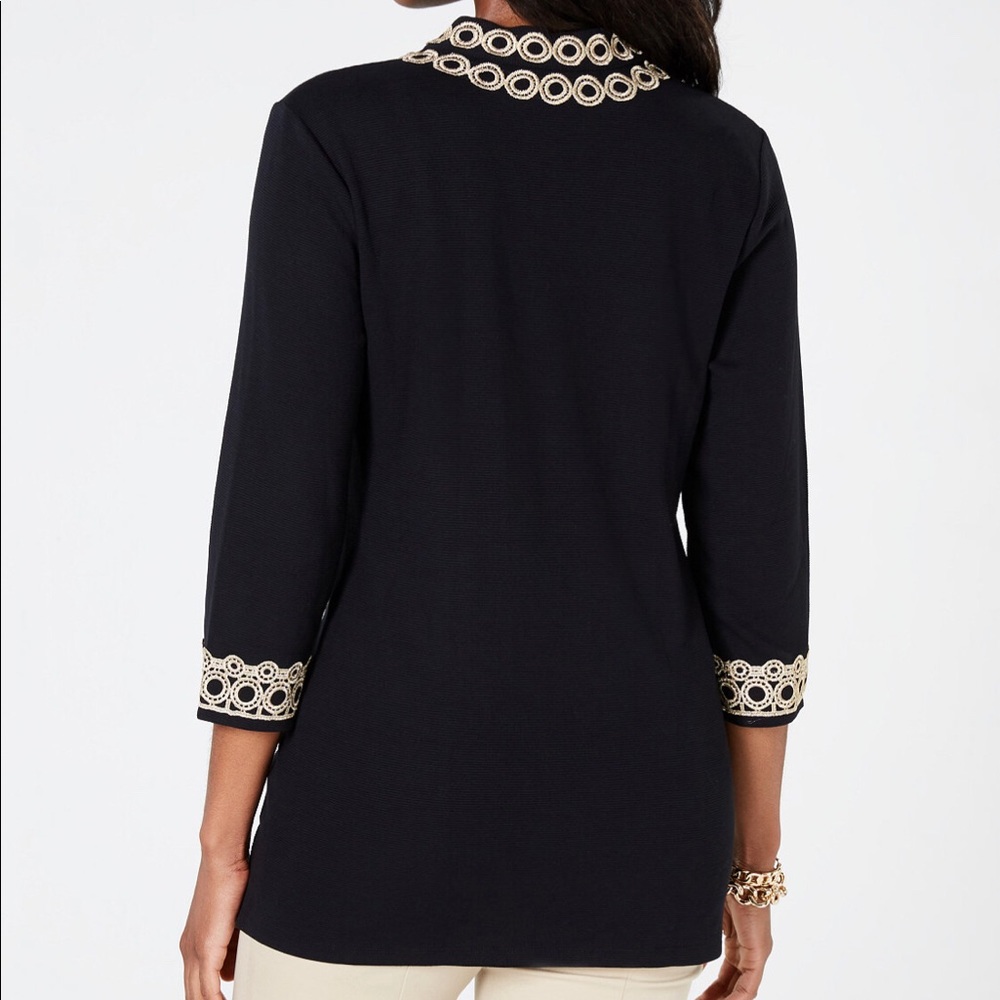 Charter Club Lace-Trim Tunic Top - Picture 3 of 4
